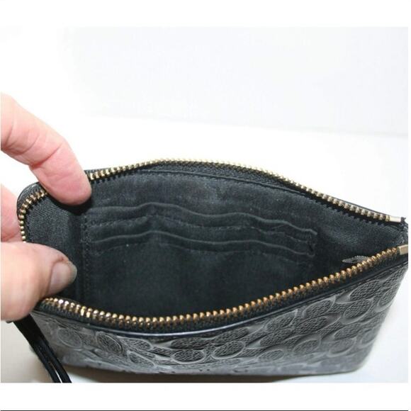 Coach debossed black wristlet - Picture 3 of 4